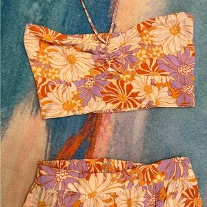 L*Space Orange and Purple Smocked Top